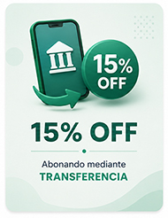15% OFF Transferencia